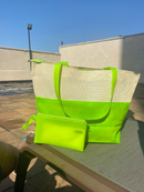 Bolsa de Praia Feminina Silicone Grande Com Necessaire Piscina Verão