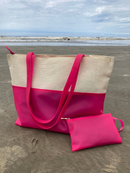 Bolsa de Praia Feminina Silicone Grande Com Necessaire Piscina Verão