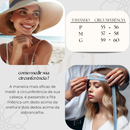 Chapéu Feminino Paris Personalizado Dobrável de Praia Aba Média Com Faixa Personalizada