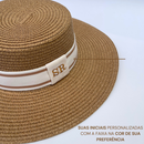 Chapéu Feminino Paris Personalizado Dobrável de Praia Aba Média Com Faixa Personalizada