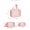 Kit 3 Necessaire Maquiagem Transparente WashBag A Prova De Água