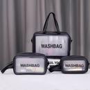 Kit 3 Necessaire Maquiagem Transparente WashBag A Prova De Água