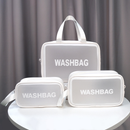 Kit 3 Necessaire Maquiagem Transparente WashBag A Prova De Água