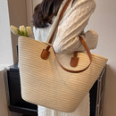 Bolsa de palha de grande capacidade para férias casuais praia portátil nova moda bolsa de ombro tecida