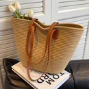 Bolsa de palha de grande capacidade para férias casuais praia portátil nova moda bolsa de ombro tecida