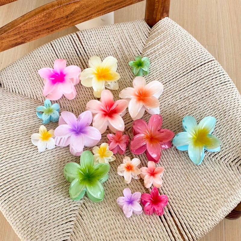 Kit 3-12 Pcs Presilha Piranha Flor De Cabelo Mini Pequeno Acrilico 4cm Verão Aestheric Grampo Summer Praia