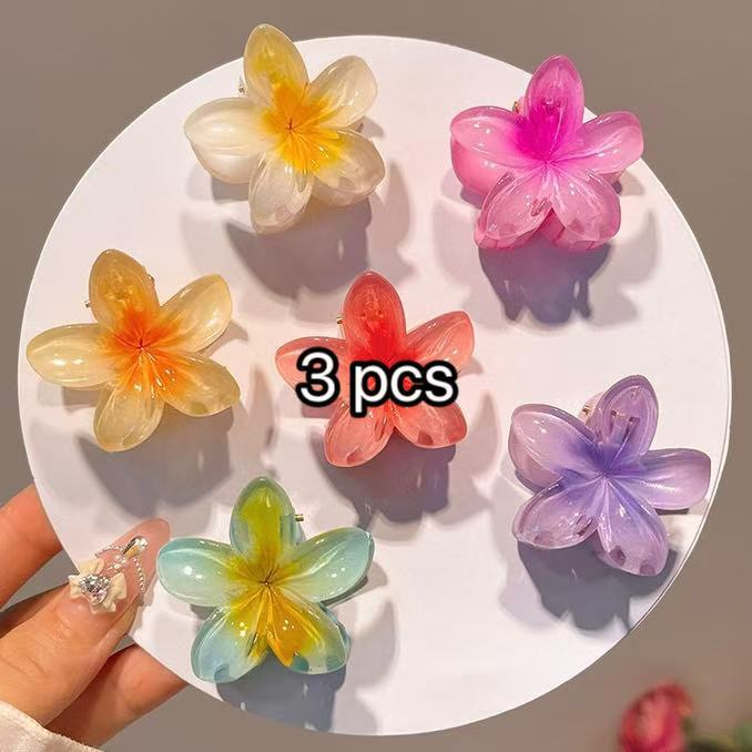 Kit 3-12 Pcs Presilha Piranha Flor De Cabelo Mini Pequeno Acrilico 4cm Verão Aestheric Grampo Summer Praia