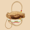 Bolsa feminina de palha praia com alça transversal modelo novo