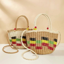 Bolsa feminina de palha praia com alça transversal modelo novo