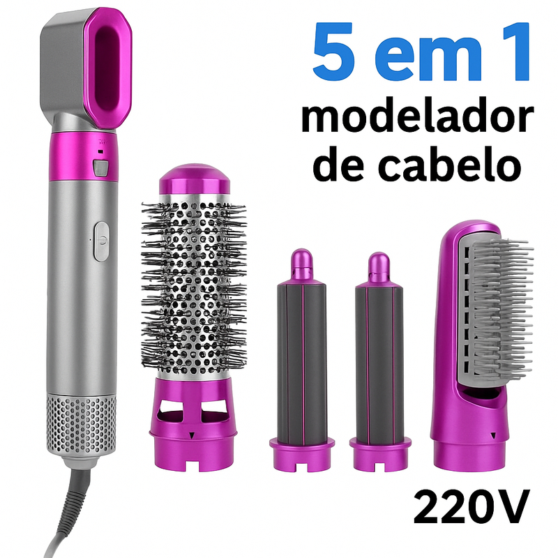 Airwrap Styler 5 em 1 secador de cabelo escova de ar quente modelador alisador de cabelo escova