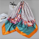 Lenço Feminino Luxo 90x90 em Cetim: Multiuso para Cabelo, Pescoço e Acessórios