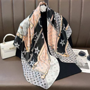 Lenço Feminino Luxo 90x90 em Cetim: Multiuso para Cabelo, Pescoço e Acessórios