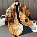 Lenço Feminino Luxo 90x90 em Cetim: Multiuso para Cabelo, Pescoço e Acessórios