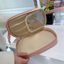 Nécessaire de Cosméticos de Grande Capacidade Com Duas Camadas e Alça