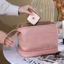 Necessaire de Cosméticos Grande Com Duas Camadas e Alça