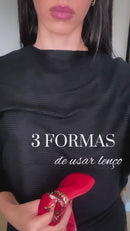 Lenço Feminino Luxo 90x90 em Cetim: Multiuso para Cabelo, Pescoço e Acessórios