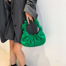 Saco de Nuvem Pregueado Moda Sólida Cor Simples Grande Capacidade Bolsa de Mão marisa