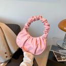 Saco de Nuvem Pregueado Moda Sólida Cor Simples Grande Capacidade Bolsa de Mão marisa