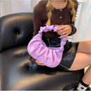 Saco de Nuvem Pregueado Moda Sólida Cor Simples Grande Capacidade Bolsa de Mão marisa