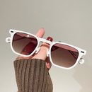 Óculos De Sol Quadrados Retrô UV400 Tons Gradientes Com Rebites Dobradiça De Metal Leopardo Para Homens E Mulheres