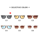 Óculos De Sol Quadrados Retrô UV400 Tons Gradientes Com Rebites Dobradiça De Metal Leopardo Para Homens E Mulheres