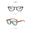 Óculos De Sol Quadrados Retrô UV400 Tons Gradientes Com Rebites Dobradiça De Metal Leopardo Para Homens E Mulheres