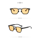 Óculos De Sol Quadrados Retrô UV400 Tons Gradientes Com Rebites Dobradiça De Metal Leopardo Para Homens E Mulheres