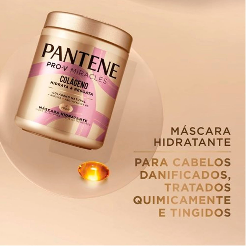 Kit Pantene Shampoo 510ml, Condicionador 510ml e Máscara Colágeno 550ml