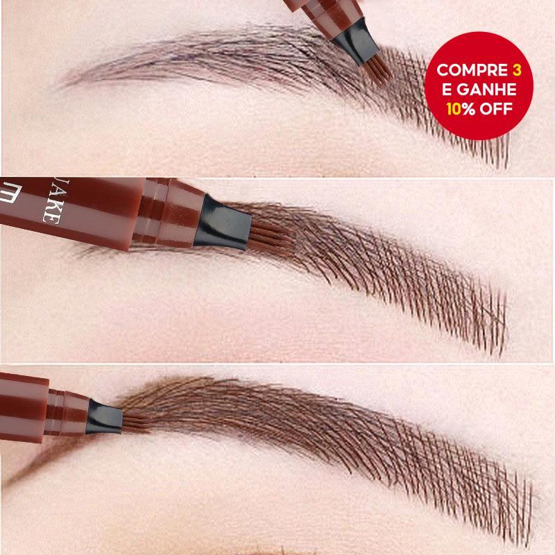 Caneta De Sobrancelha Semelhante A Cabelo De 4 Pontas-À Prova D'água , De Manchas E De Longa Duração Para Maquiagem Natu