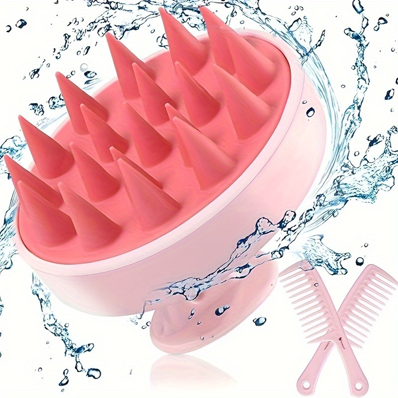 Escova De Shampoo De Silicone Macio Limpa E Remove Caspa , Massageia O Couro Cabeludo Alivia Coceira