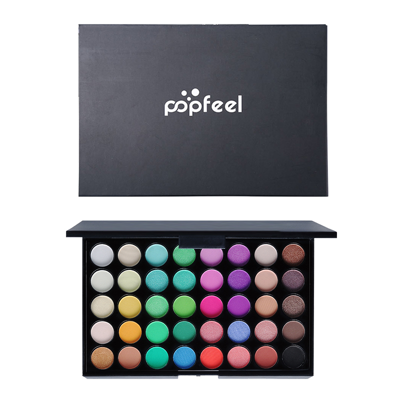 Paleta de Sombras com 40 Cores - Acabamento Matte e Shimmer, Alta Pigmentação, Efeito Esfumado e Longa Duração.