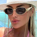 Óculos De Sol Ovais Vintage Pequena Armação De Metal Retrô Proteção UV400 Da Moda Unissex