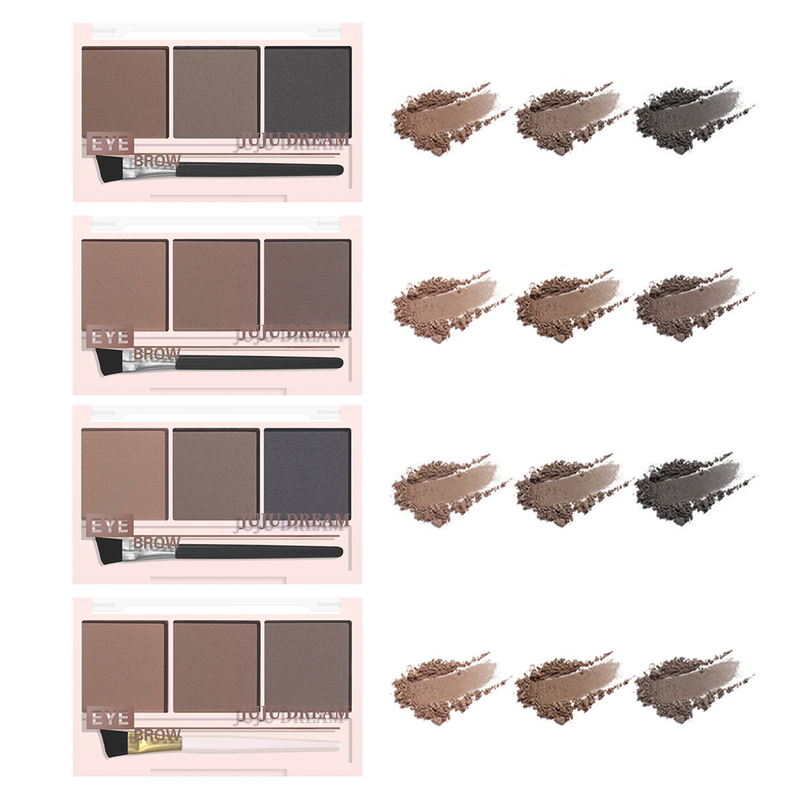 Kit De Pó Para Sobrancelha 3D-3 Cores , À Prova De Manchas , Inclui Pincel , Todos Os Tipos De Maquiagem