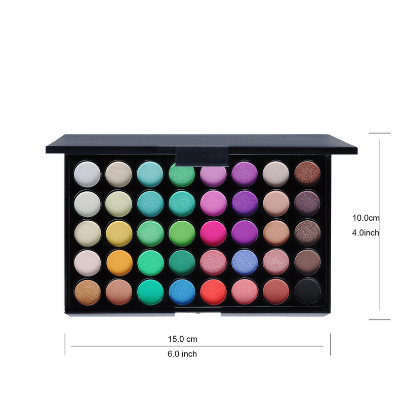 Paleta de Sombras com 40 Cores - Acabamento Matte e Shimmer, Alta Pigmentação, Efeito Esfumado e Longa Duração.
