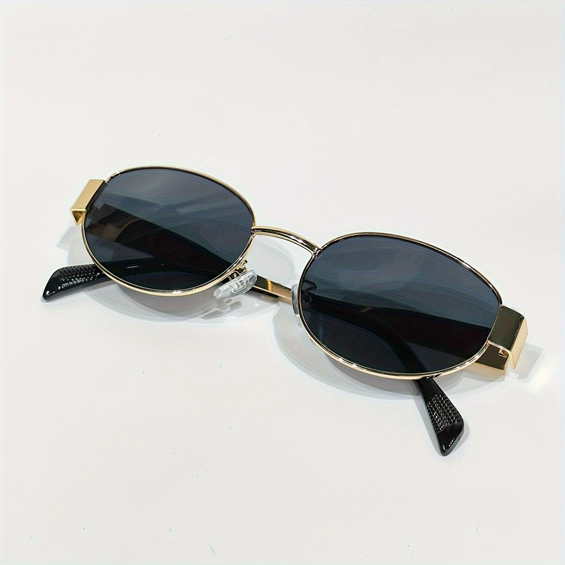 Óculos De Sol Ovais Vintage Pequena Armação De Metal Retrô Proteção UV400 Da Moda Unissex